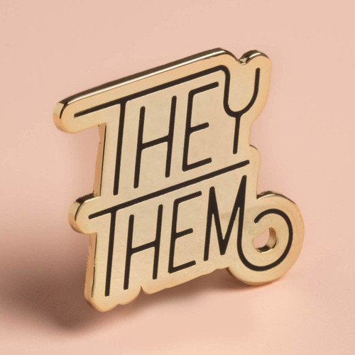 Dissent Enamel Pin Pronoun They Them