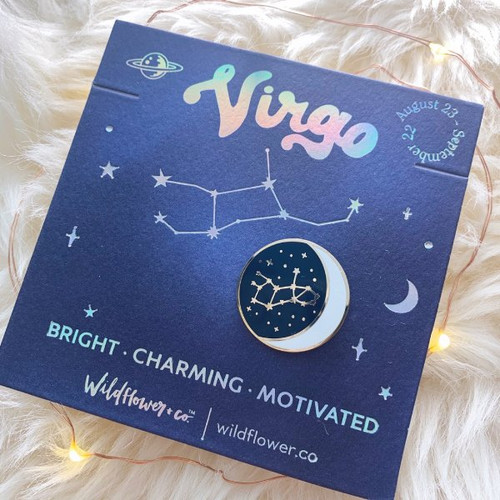 Wildflower + Co. Enamel Pin Constellation Zodiac Virgo