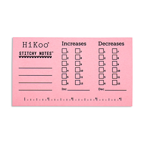 HiKoo Stitchy Notes Increase Decrease Pink