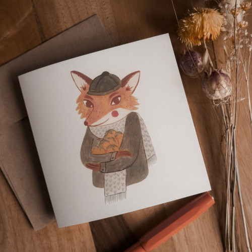 Justine Gilbuena Greeting Card Persimmon Fox