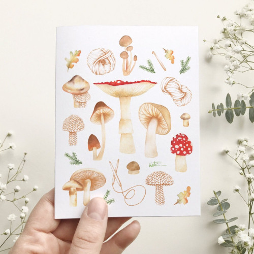 Katrinn Pelletier Greeting Card Comforting Mushrooms