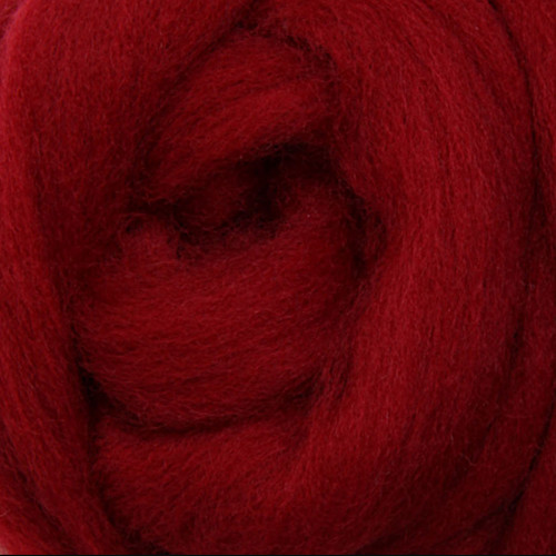 Wool Roving Dyed 49 Cherry Red