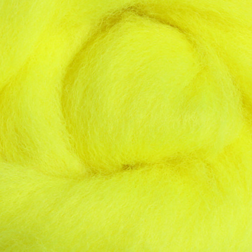 Wool Roving Dyed 56 Fluro Yellow