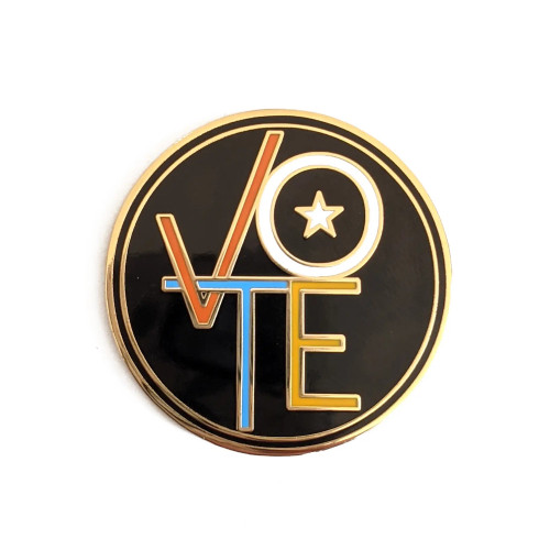 Amber Leaders Designs Enamel Pin Vote