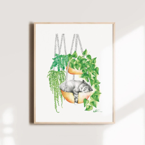 Katrinn Pelletier Art Print Sleeping Cat