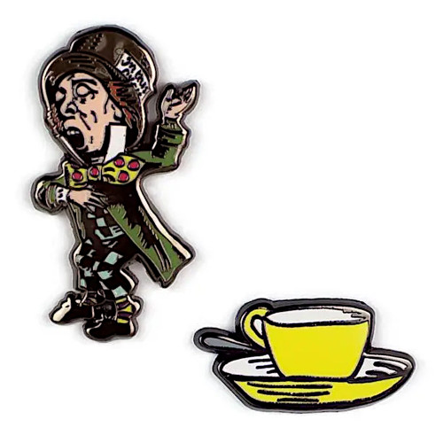 Unemployed Philosophers Guild Enamel Pin Mad Hatter & Teacup