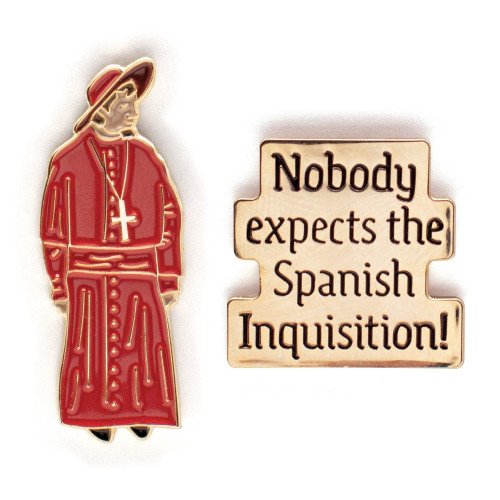 Unemployed Philosophers Guild Enamel Pin Spanish Inquisition Set