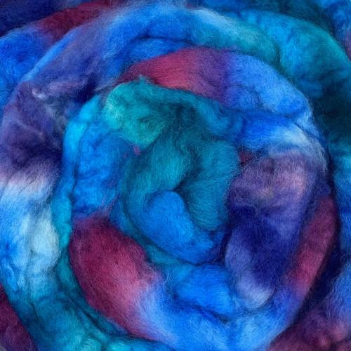 Frabjous Fibers 4 oz BFL Dyed Top 0009 Deep Space