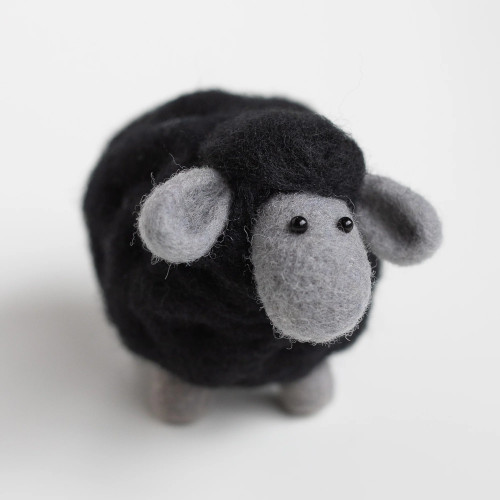 Felted Sky Black Sheep Mini Sculpting with Wool Needle Felting Kit