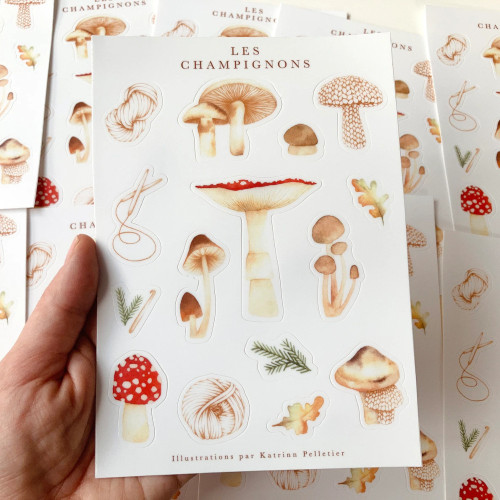 Katrinn Pelletier Sticker Sheet Mushrooms