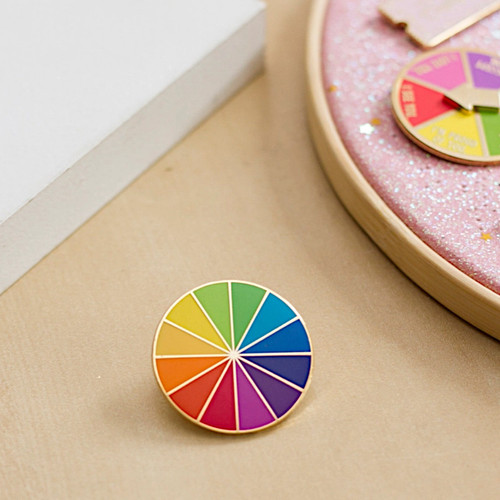 The Gray Muse Enamel Pin Rainbow Color Wheel