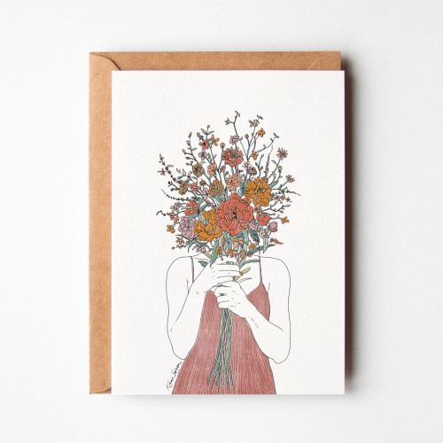 Kaari & Co. Greeting Card Flower Face