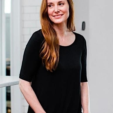 Yala Sandy Relaxed Fit Scoop Neck Short Sleeve Bamboo Top Black S