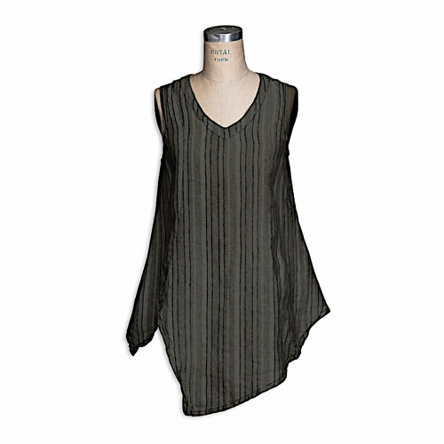 Cynthia Ashby Stripe Tank Flint XS