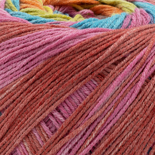 Laines du Nord Summer Sock Yarn 100 Berry, Teal, Khaki, Rust