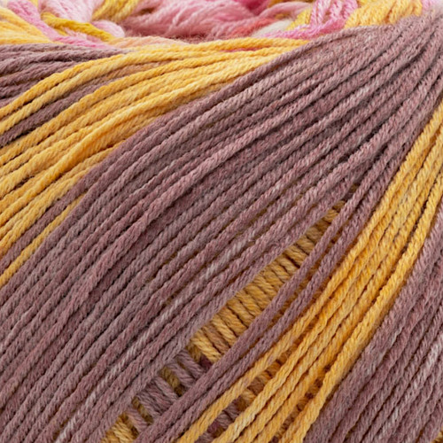 Laines du Nord Summer Sock Yarn 102 Maroon, Pink, Tan, Magenta, Ochre