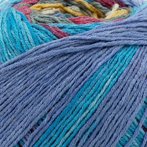 Laines du Nord Summer Sock Yarn 105 Purple, Turquoise, Magenta, Peach