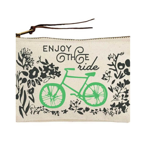 Potluck Press Canvas Pouch Enjoy the Ride (Bicycle)