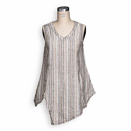 Cynthia Ashby Stripe Tank Ashby White M