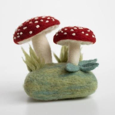Class Needle Felted Mushrooms B