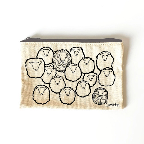 Corvidae Small Zip Pouch Sheep Herd