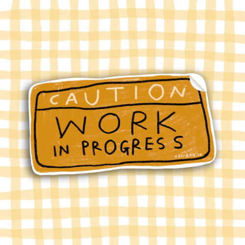 Rani Ban Sticker Caution Work in Progress Rani Ban Sticker Caution Work in Progress