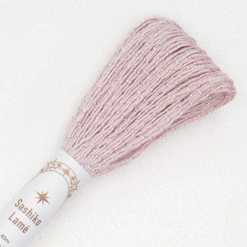 Olympus Sashiko Thread Medium Skein Lame 005 Flamingo
