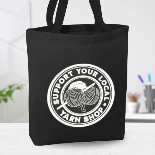 Anna B Canvas Tote Support Your Local Yarn Store (Black)