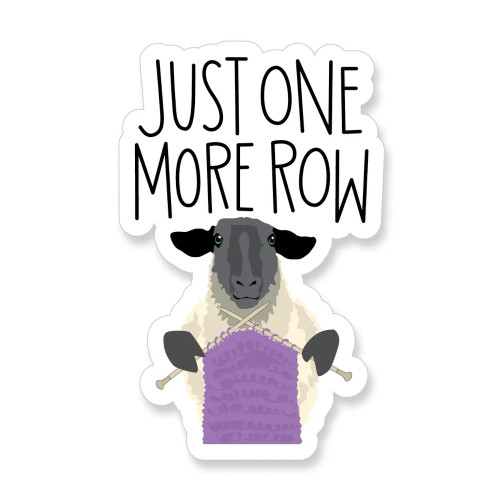 Apartment 2 Cards Vinyl Sticker Just One More Row Knitting Sheep