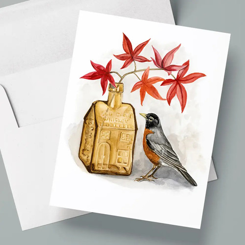 Kasey Melissa Art Greeting Card Whiskey Robin