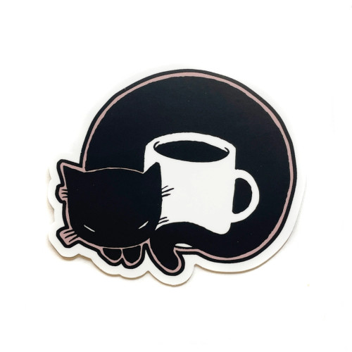 Stasia Burrington Vinyl Sticker Coffee Cat