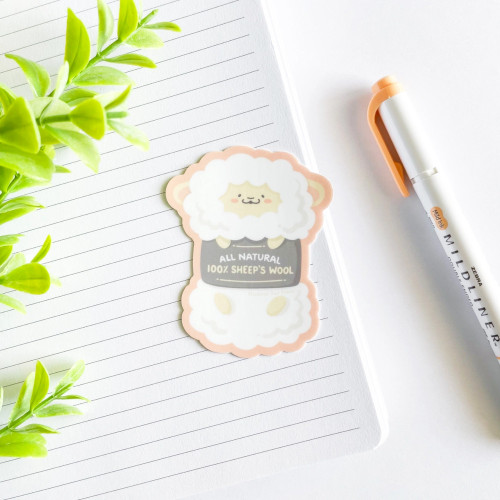Studious Owl Press Vinyl Sticker Cute Sheep Wool Yarn