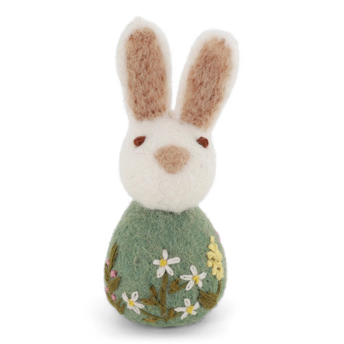Gry and Sif Ornament Small Bunny with Flower Embroidery