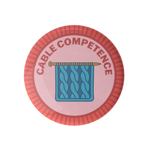 Camp Stitchwood Button Badge (Cable Competence)