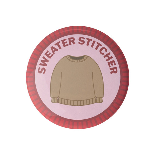 Camp Stitchwood Button Badge (Sweater Stitcher)