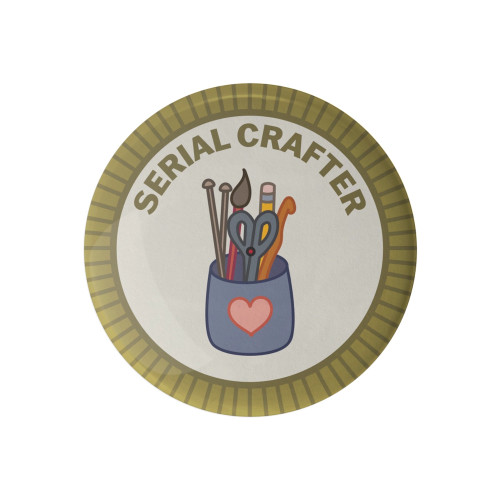 Camp Stitchwood Button Badge (Serial Crafter)