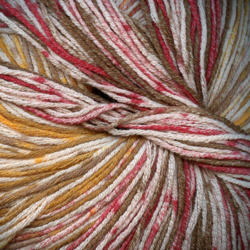Laines du Nord Summer Socks Fancy Yarn 120 (Red, Yellow, Orange, Khaki)