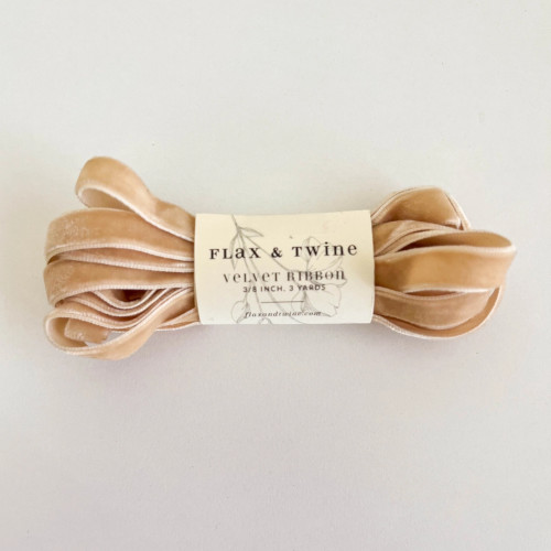 Flax & Twine Velvet Ribbon 3/8" 3yd Buttercup