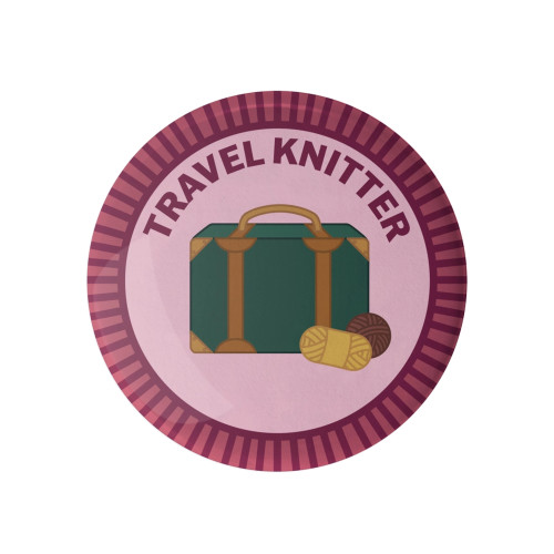 Camp Stitchwood Button Badge (Travel Knitter)