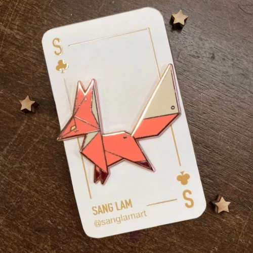 Sang Lam Enamel Pin (Origami Fox)