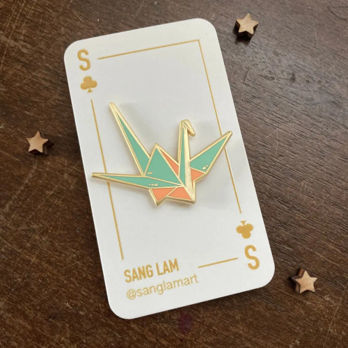 Sang Lam Enamel Pin (Origami Crane)