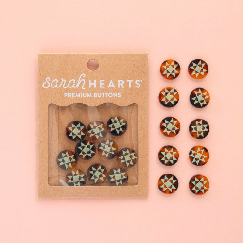 Sarah Hearts Buttons Small 5/8" (Quilt Star)