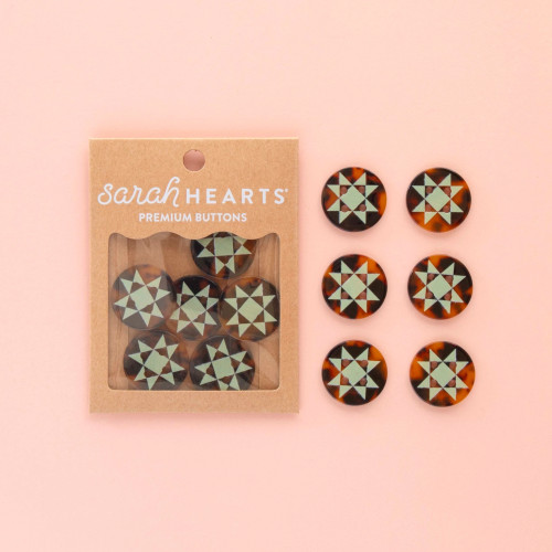 Sarah Hearts Buttons Large 1" (Quilt Star)