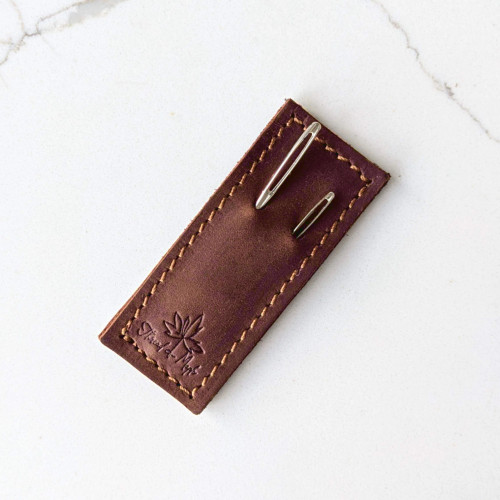 Thread & Maple Leather Tapestry Needle Slip (Whiskey)