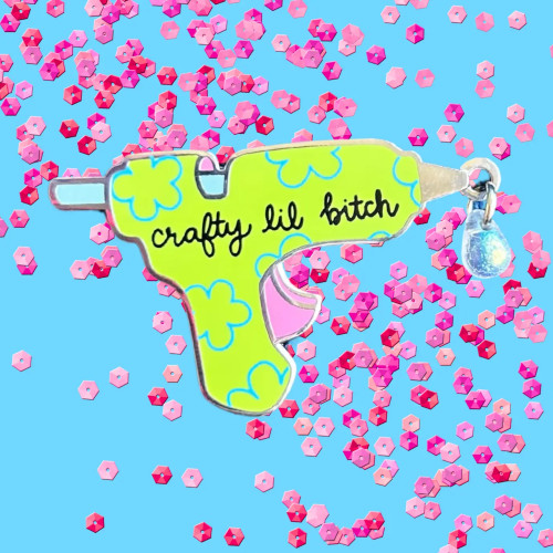 The Peach Fuzz Enamel Pin (Hot Glue Gun)