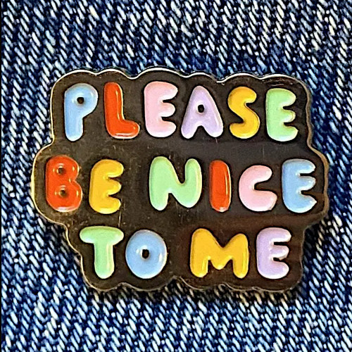 The Peach Fuzz Enamel Pin (Please Be Nice To Me)