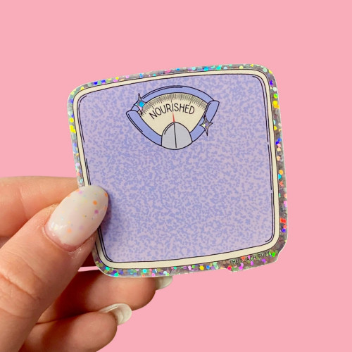The Peach Fuzz Sticker (Nourished Scale - Glitter)