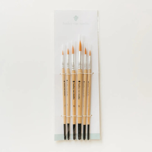 Bailey Rae Studio Watercolor Brush Set (Round Tip - 6 Piece)