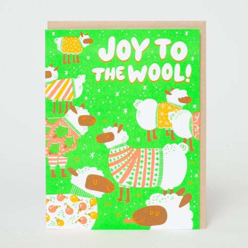 Egg Press Letterpress Greeting Card (Joy to the Wool)