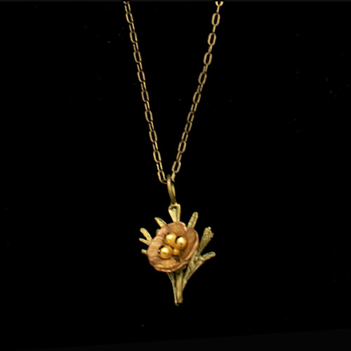 Michael Michaud Necklace California Poppy Petite Pendant (16" Adj.)
